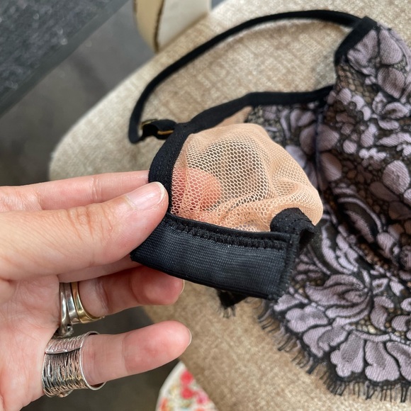 For love and lemons 🍋 bra top skivvies gray lace  black nude - Picture 8 of 16